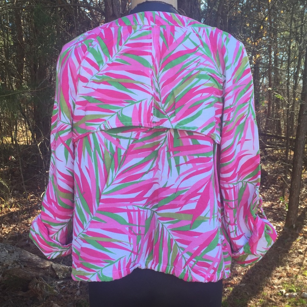 Ruby Rd Jacket 10 Linen Blend Tropical Beach Boat - image 8